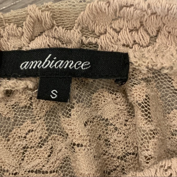 AMBIANCE - long sleeve tan/nude lace crop top, size S, in perfect condition - Picture 4 of 4
